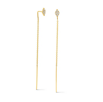 Kite Diamond Threader Earrings 14K