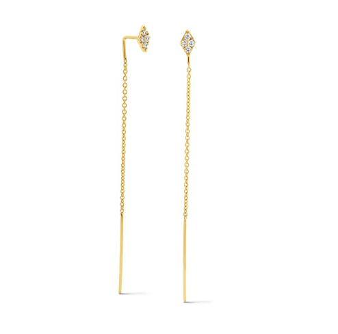 Kite Diamond Threader Earrings 14K