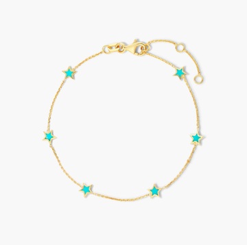 Enamel Star Station Bracelet In 14K Yellow Gold