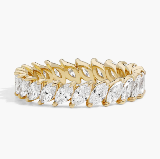 Eternity Ring With 2 CTW Marquise Cut Lab-Grown Diamonds In 14K Yellow Gold