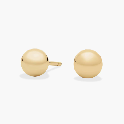 Bead Ball Stud Earrings in 14k Yellow Gold (6mm)