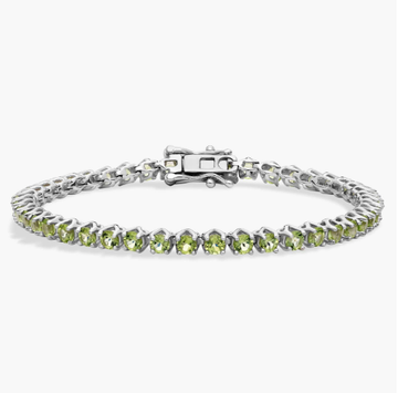 Peridot Tennis Bracelet in Sterling Silver (3mm)