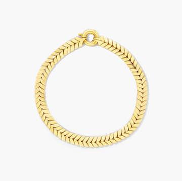 Chevron Chain Bracelet In 14K Yellow Gold