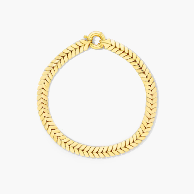 Chevron Chain Bracelet In 14K Yellow Gold