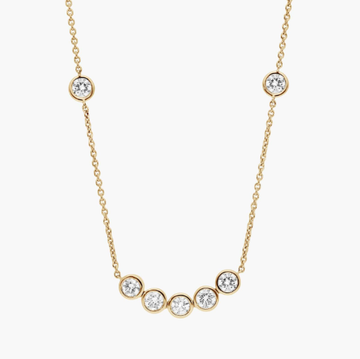 Smile Necklace With Bezel Set Lab-Grown Diamonds in 14K Yellow Gold