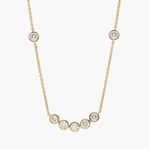 Smile Necklace With Bezel Set Lab-Grown Diamonds in 14K Yellow Gold
