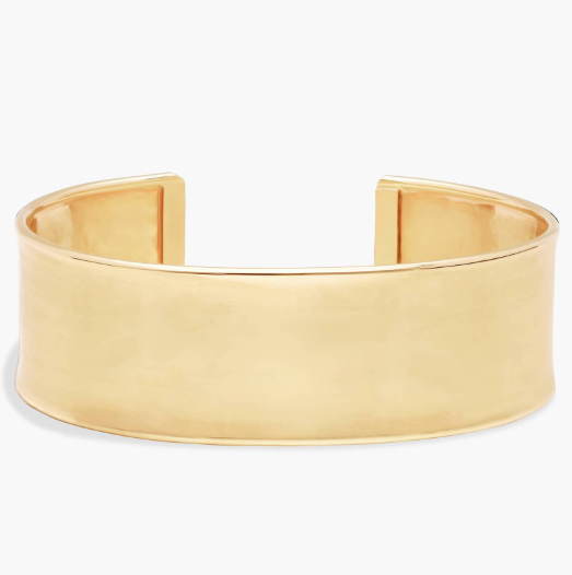 Satin Cuff Bracelet in 14k Italian Yellow Gold (19 mm)