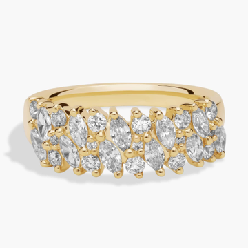 Romantic Diagonal Marquise Layered Diamond Ring in 14k Yellow Gold (1 ct. tw.)