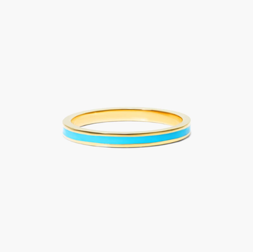 14K Yellow Gold Turquoise Enamel Ring