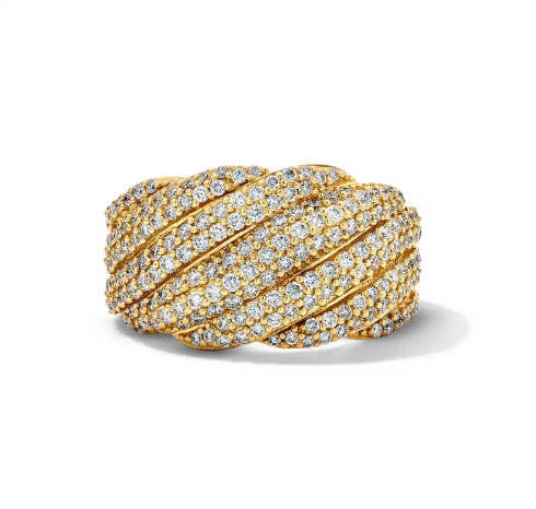 Pave Twist Diamond Ring 14K