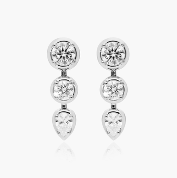 Driblet Lab-Grown Diamond Drop Earrings In 14K White Gold