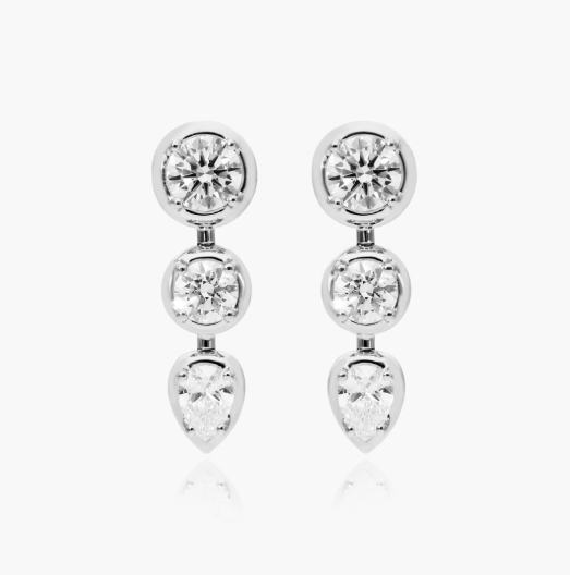 Driblet Lab-Grown Diamond Drop Earrings In 14K White Gold