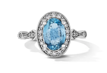 One of a Kind 14K Vintage-Inspired Aquamarine Engagement Ring (1.10tw)