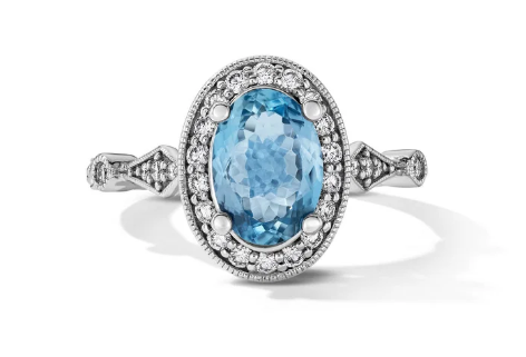 One of a Kind 14K Vintage-Inspired Aquamarine Engagement Ring (1.10tw)