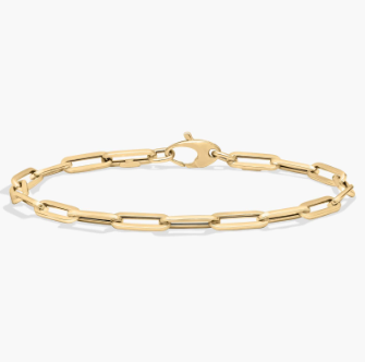 7.5" Paperclip Bracelet in 14k Italian Yellow Gold (4 mm)