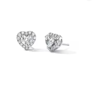 1 CT. T.W. Certified Heart-Shaped Lab-Grown Diamond Frame Stud Earrings in Sterling Silver (F/VS2)