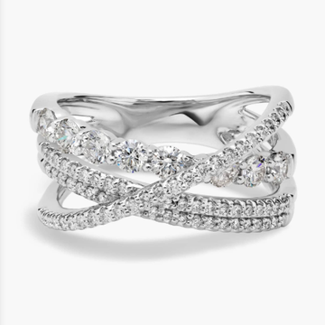 Diamond Crossover Ring in 14k White Gold (1 ct. tw.)