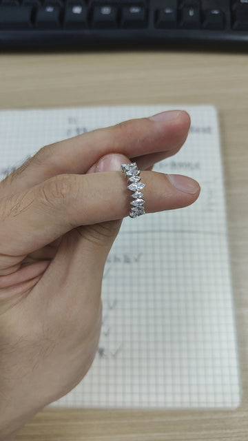 Lorenzo123-marquise half eternity silver