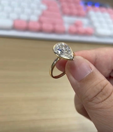 Melissa 3ct Pear cut 14k diamond ring, size 7
