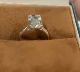 Rest payment-4.07 ct Elongated Emerald Cut, 10K Gold Ring, Size 7
