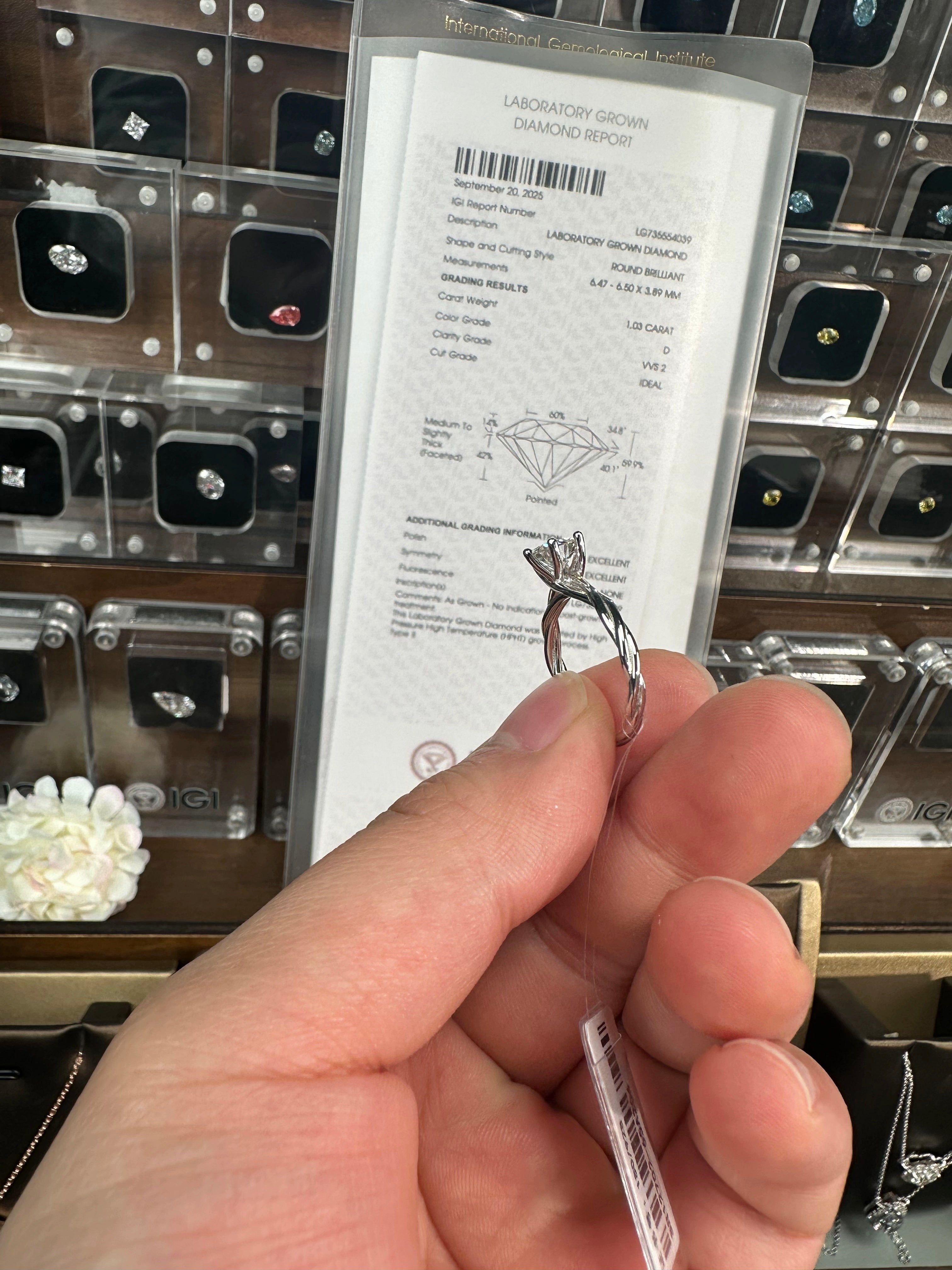 💎For Lupe，S925 Silver Ring, Size 8, 1 ct,  D Grad Round cutting