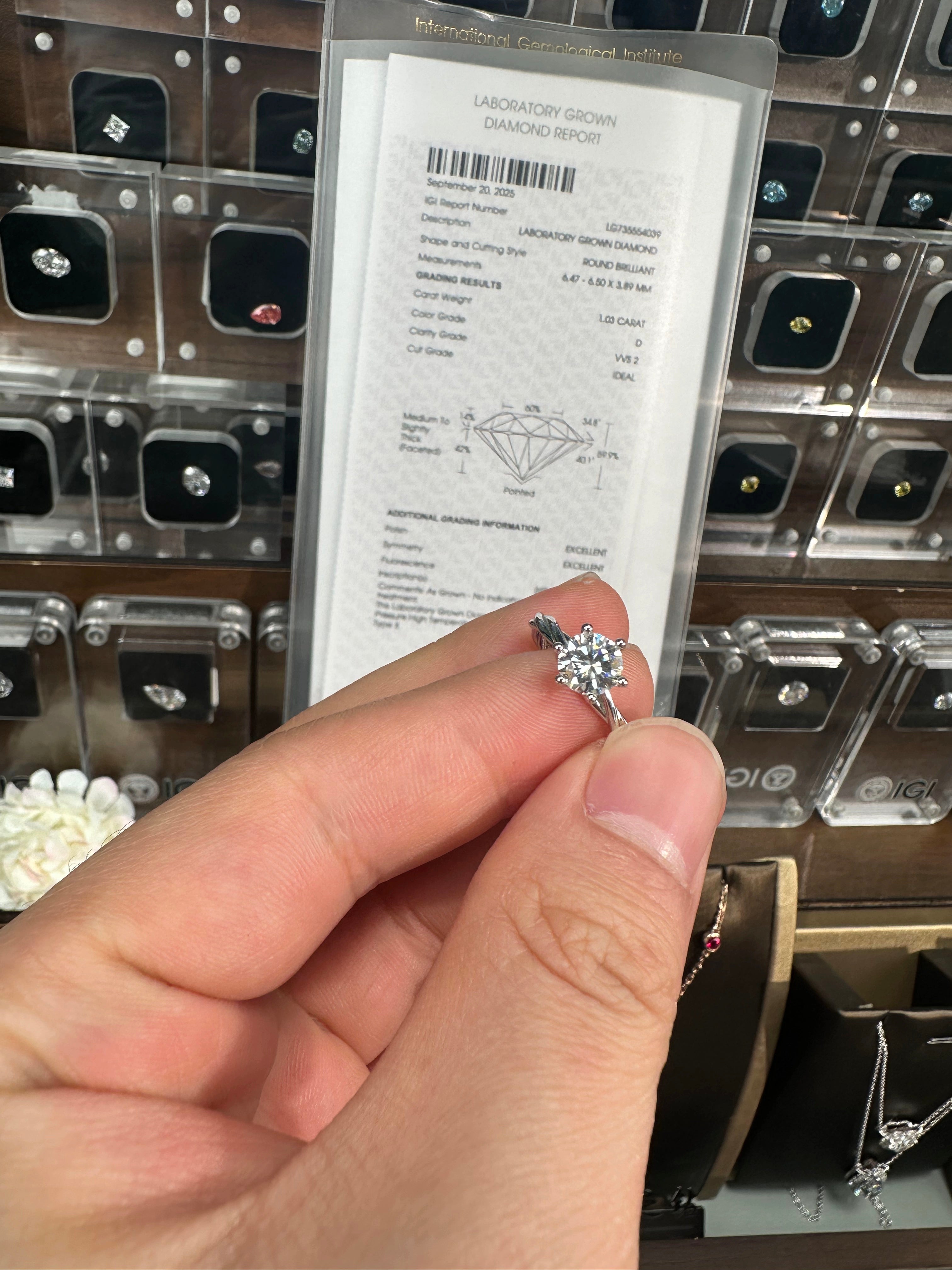 💎For Lupe，S925 Silver Ring, Size 8, 1 ct,  D Grad Round cutting