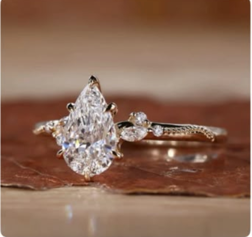 Melissa-3.5ct round one with 925 silver, size 7,  Ring